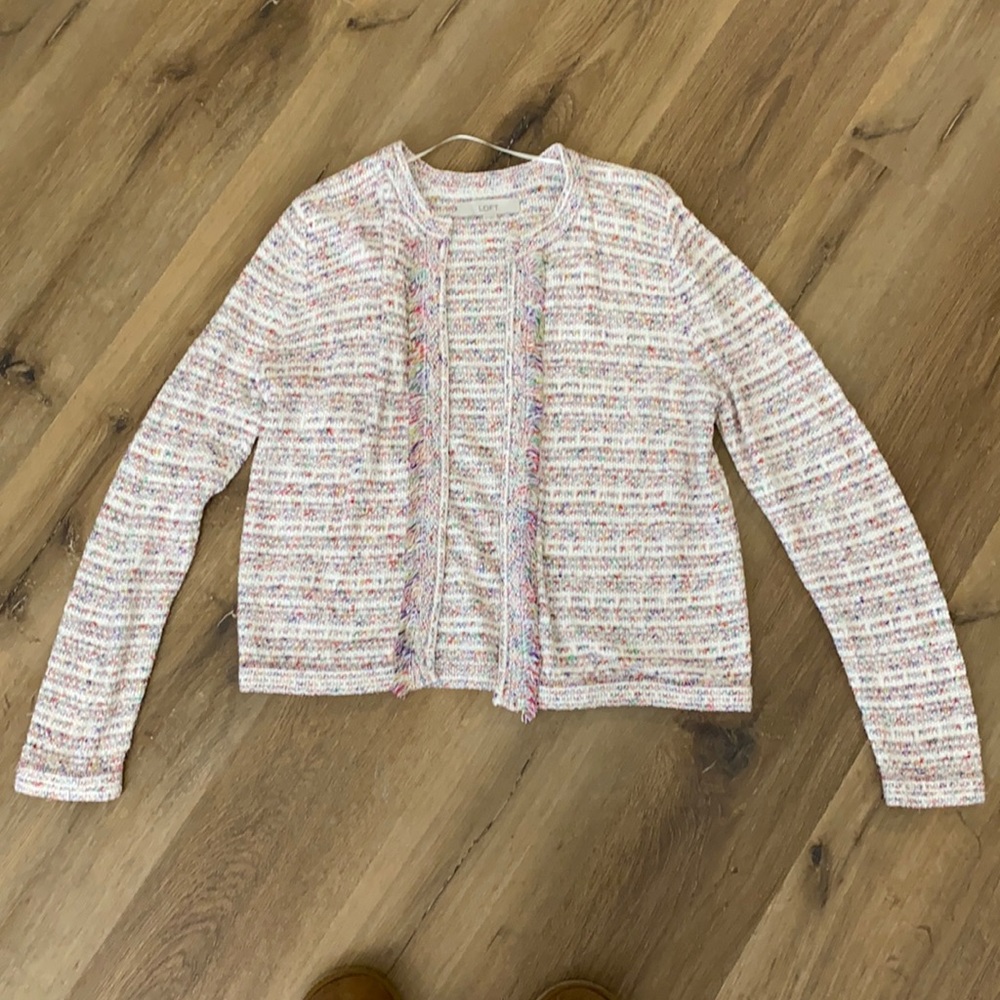 LOFT Colorful Open Front Cardigan Sweater